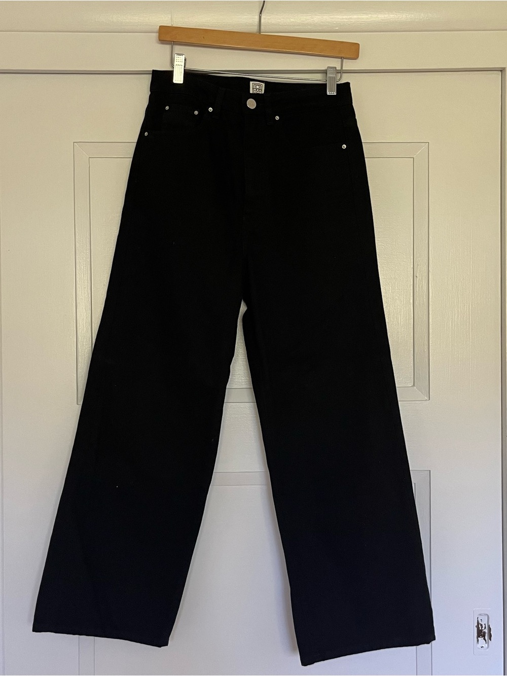 Toteme Black Relaxed Wide-Leg Jeans